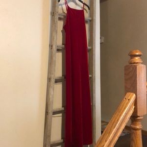 Red velvety dress